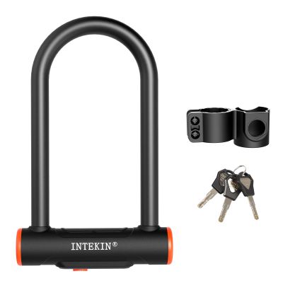 INTEKIN Bike U Lock Heavy Duty Bike Lock Bicycle Lock 16mm U Lock for Bicycle Heavy Duty U Lock with 3 Keys for Road Bikes Mountain Bikes 8.3 * 5.7inch