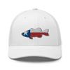 Gunner Gear Fishing Hat Bass Fish Texas Flag Embroidered Snapback Trucker Hat White view 1