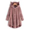 tuduoms Winter Coats for Women Teen Girls Plush Hoodies Plus Size Fleece Jackets Cute Cat Ears Winter Warm Hooded Sweater view 2