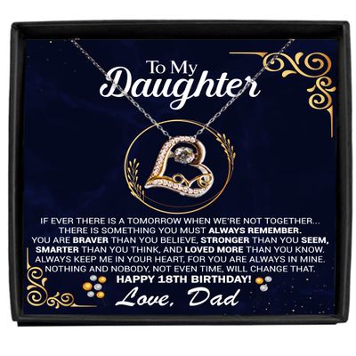 18th Birthday Necklace Gift with Message Card for Daughter, to My Daughter 18th Birthday Love Dancing Necklace Gift, Daughter's 18th Birthday