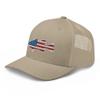 Gunner Gear Fishing Hat Bass Fish American Flag Embroidered Snapback Trucker Khaki Hat view 2