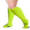 BLU HORN Knee High Compression Socks 15 To 20 mmHg ForEveryday Use Improves Blood Circulation, Relieves Pain & Swelling Size 2X Large, Neon Green, 1 Pair view 2