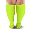 BLU HORN Knee High Compression Socks 15 To 20 mmHg ForEveryday Use Improves Blood Circulation, Relieves Pain & Swelling Size 2X Large, Neon Green, 1 Pair view 3