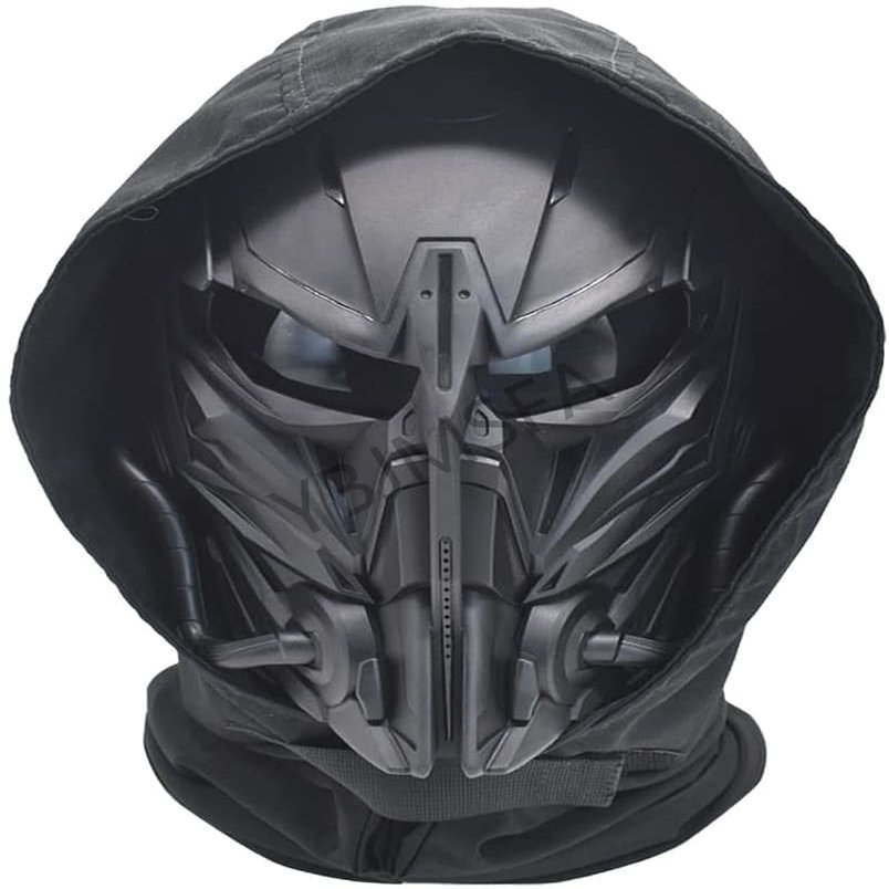 Airsoft Skull Mask Balaclava, Full Face Protective Paintball GearWith GogglesAdjustable HalloweenCosplay Skull Mask 21*12*23cm