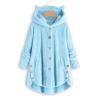 tuduoms Winter Coats for Women Teen Girls Plush Hoodies Plus Size Fleece Jackets Cute Cat Ears Winter Warm Hooded Sweater view 2