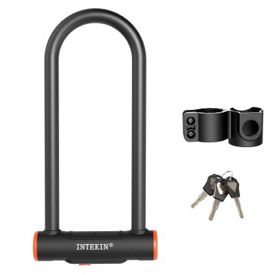 INTEKIN Bike U Lock Heavy Duty Bike Lock Bicycle Lock 16mm U Lock for Bicycle Heavy Duty U Lock with 3 Keys for Road Bikes Mountain Bikes 11.61 * 5.71inch