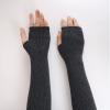 Facecozy Arm Warmers Women, Knit Warm Cashmere Blend Long Fingerless Gloves for Women Cold Weather Mittens with Thumb Hole (Dark Gray, 19.6"/50cm) view 3