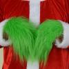 Green Furry Hand Gloves Green Monster Furry Gloves for Halloween Christmas Cosplay Costume view 3