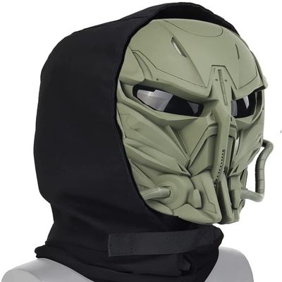 Airsoft Skull Mask Balaclava, Full Face Protective Paintball GearWith GogglesAdjustable HalloweenCosplay Skull Mask, 21x12x23cm