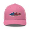 Gunner Gear Fishing Hat Bass Fish American Flag Embroidered Snapback Trucker Pink Hat view 1