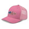 Gunner Gear Fishing Hat Bass Fish American Flag Embroidered Snapback Trucker Pink Hat view 2
