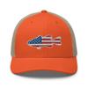 Gunner Gear Fishing Hat Bass Fish American Flag Embroidered Snapback Orange Trucker Hat view 1