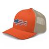 Gunner Gear Fishing Hat Bass Fish American Flag Embroidered Snapback Orange Trucker Hat view 2