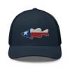 Gunner Gear Fishing Hat Bass Fish Texas Flag Embroidered Snapback Trucker Hat Navy view 1
