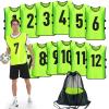 PULUOMASI Scrimmage Training Vest (12 Pack) Team Sports Pinnies Jerseys for Adult Youth Soccer Bibs Numbered Practice Jerseys Green L view 1