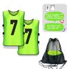 PULUOMASI Scrimmage Training Vest (12 Pack) Team Sports Pinnies Jerseys for Adult Youth Soccer Bibs Numbered Practice Jerseys Green L view 2