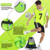 PULUOMASI Scrimmage Training Vest (12 Pack) Team Sports Pinnies Jerseys for Adult Youth Soccer Bibs Numbered Practice Jerseys Green L view 3