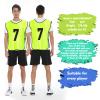 PULUOMASI Scrimmage Training Vest (12 Pack) Team Sports Pinnies Jerseys for Adult Youth Soccer Bibs Numbered Practice Jerseys Green L view 4