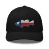 Gunner Gear Fishing Hat Bass Fish Texas Flag Embroidered Snapback Trucker Hat Black view 1