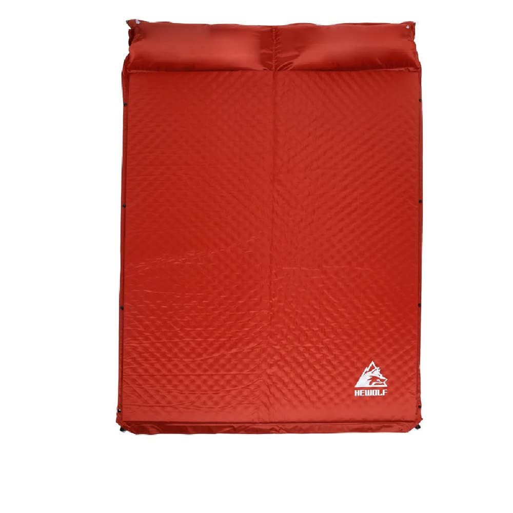 DDER Outdoor Camping Double Thick Automatic Inflatable Cushion Camping Tent Moisture-Proof pad Home Lunch Break Sleeping pad (red)