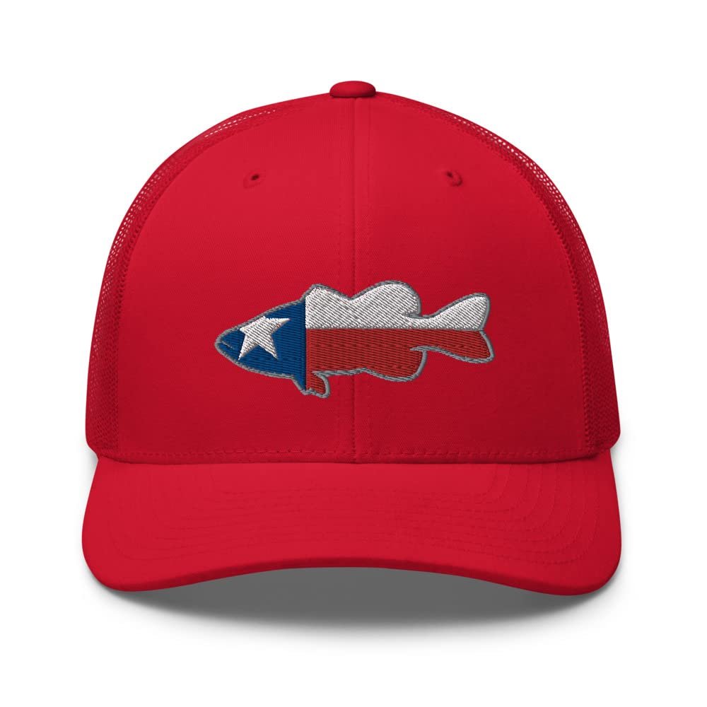 Gunner Gear Fishing Hat Bass Fish Texas Flag Embroidered Snapback Trucker Hat