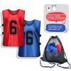 PULUOMASI Sports Pinnies-Numbered Practice Vest Pennies for Soccer Basketball Jersey Bibs -Set of 12/Youth Adults Team view 2