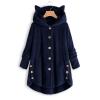 tuduoms Winter Coats for Women Teen Girls Plush Hoodies Plus Size Fleece Jackets Cute Cat Ears Winter Warm Hooded Sweater view 2