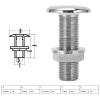 Yctze Thru Hull Fitting, 3/8inch Marine Thru Hull Fitting Connector 316 Stainless Steel Water Drain Outlet Universal Boat Accessories view 3