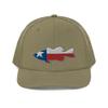 Gunner Gear Fishing Hat Bass Fish Texas Flag Embroidered Snapback Trucker Hat Khaki view 1