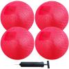 AppleRound 8.5-inch Dodgeball Playground Balls, Pack of 4 Balls with 1 Pump, Official Size for Dodge Ball, Handball, Camps and Schools (Red) view 1