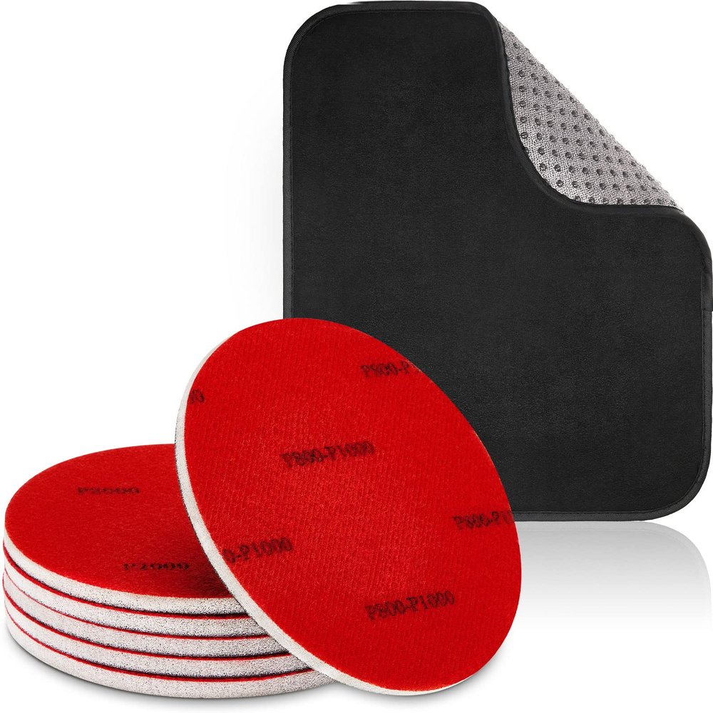 Maitys 6+1 Pack Bowling Ball Sanding Pads with Bowling Towels Resurfacing and Cleaning Kit