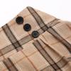 Plaid Skirt for Womens High Waist Aline Pleated Midi Skirts(Khaki, S) view 4