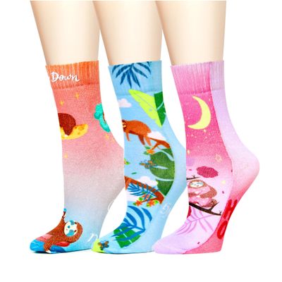 Benefeet Sox Funny Sloth Socks for Women Cute Sloth Gifts for Girls Novelty Fun Crazy Ankle Crew Cool Funky Cartoon 3D Patterned Sock Silly Waried Anime Graphic Sock Gifts for Women Teens