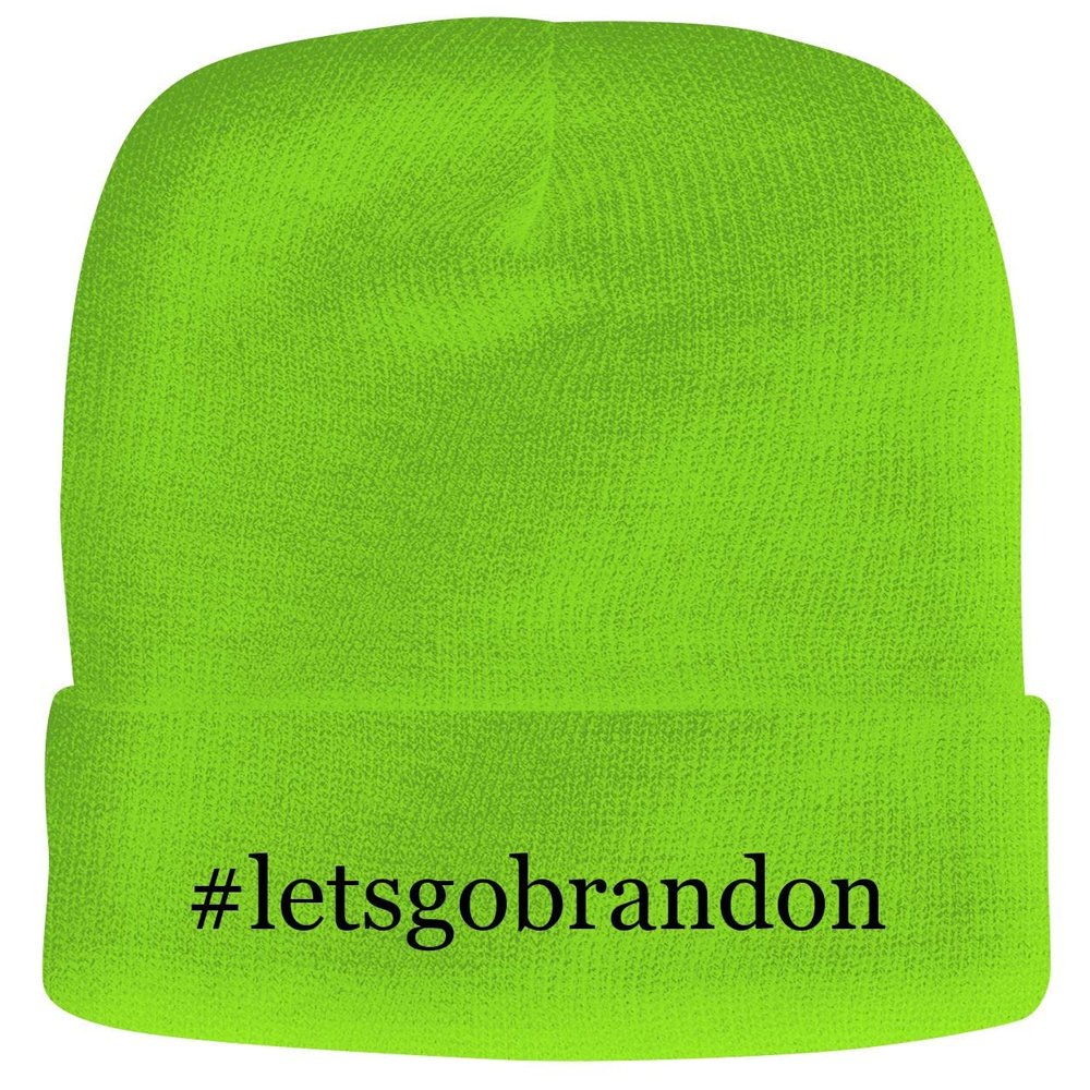 BH Cool Designs #letsgobrandon - Adult Comfortable Fleece Lined Beanie, Neon Green