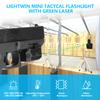 Flashlight Laser Sight Combo, 350 LMS Flashlight with Strobe Mode Green Sight, Type-C Rechargeable with LED and Green Laser, Compact Rail Mount Tactical Flashlight view 2