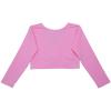 TAIKMD Kids Girls Long Sleeve Ballet Wrap Tops Classic Sweater Cardigan Ballerina Dance T-shirt Leotard Dress Cover up (Pink, 5-6) view 2