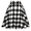 Black and White Plaid Skirt for Women Fall Winter Aline Pleated Midi Skirt (Black&White, Medium) view 1