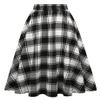 Black and White Plaid Skirt for Women Fall Winter Aline Pleated Midi Skirt (Black&White, Medium) view 3