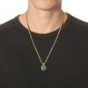 COAI Figaro Chain Necklace Malachite Crystal Pendant Necklace, 18K Gold Plated Stainless Steel 24" view 3