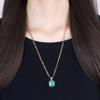 COAI Figaro Chain Necklace Malachite Crystal Pendant Necklace, 18K Gold Plated Stainless Steel 24" view 4