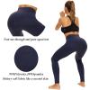 Devirld Womens Leggings with Pockets Tummy Control, High Waisted Yoga Pants Gym Workout Legging for Women, Dark Blue, Medium view 3