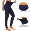 Devirld Womens Leggings with Pockets Tummy Control, High Waisted Yoga Pants Gym Workout Legging for Women, Dark Blue, Medium view 4