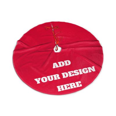 1-100PCS Custom Christmas Tree Skirt, Personalized Add Your Image Text Logo Xmas Decor Festive Holiday Decoration Ornaments Home Indoor Outdoor, Size 30 Inch 36 Inch 48 Inch