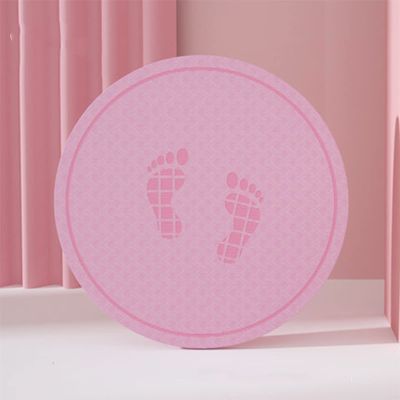 LYWY Yoga Fitness Mat, Mini Round Rope Skipping Exercise Mat Indoor and Outdoor Sound Insulation and Shock Absorption Mat,Pink,6mmx58cm