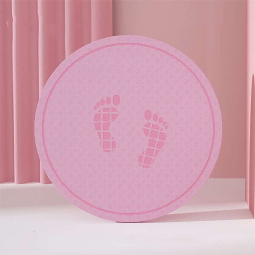 LYWY Yoga Fitness Mat, Mini Round Rope Skipping Exercise Mat Indoor and Outdoor Sound Insulation and Shock Absorption Mat,Pink,6mmx58cm