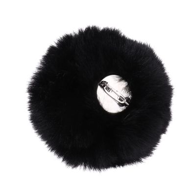 Alvivi Bunny Tail Plush Ball with Elastic Band or Pin Cute Bunny Rabbit Tail Accessories for Costume Accessories Type B Black One Size