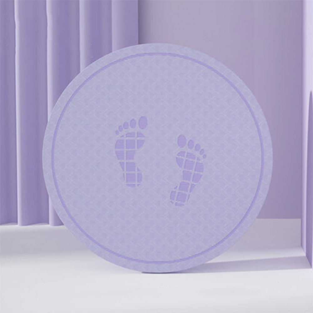 LYWY Yoga Fitness Mat, Mini Round Rope Skipping Exercise Mat Indoor and Outdoor Sound Insulation and Shock Absorption Mat,Purple,6mmx58cm