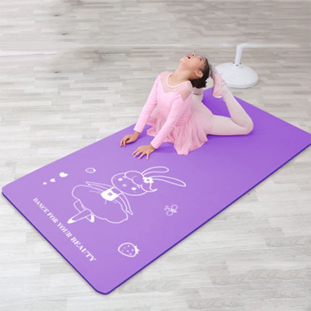 LYWY Anti-Slip Gymnastics Mat,Cartoon Rabbit Yoga Mat 15Mm Thick Anti-Slip Sports Fitness Mat 80X185m,Purple,C
