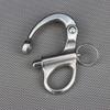 Ayunwei 35mm(1-3/8 inch) Fixed Snap Shackles 316 Stainless Steel Bail Snap Shackles with Quick Release Pin for Bracelet and Boat of 5 Pcs view 3