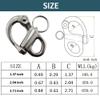Ayunwei 35mm(1-3/8 inch) Fixed Snap Shackles 316 Stainless Steel Bail Snap Shackles with Quick Release Pin for Bracelet and Boat of 5 Pcs view 4